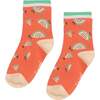 Jacquard Socks, Coral Orange Fruits Print - Socks - 1 - thumbnail