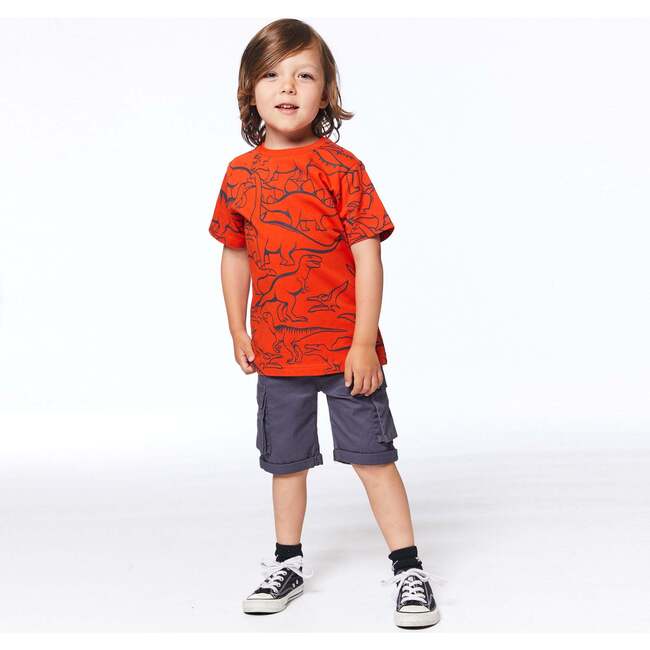 Jersey Print T-Shirt, Red - T-Shirts - 3