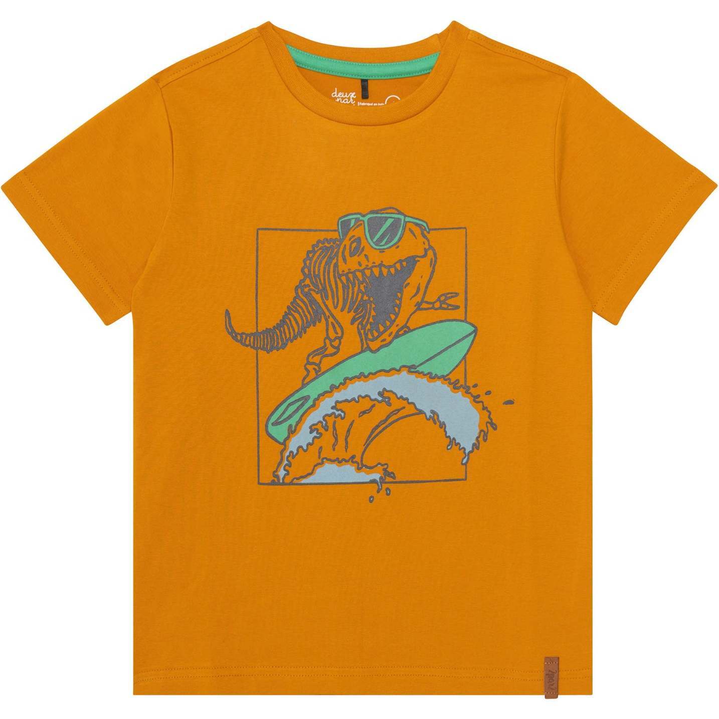 Graphic Print T-Shirt, Golden Yellow - T-Shirts - 1