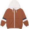 Hooded French Terry Cardigan, Caramel - Sweatshirts - 1 - thumbnail