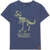 Graphic Print T-Shirt, Blue Indigo - Tees - 1 - thumbnail