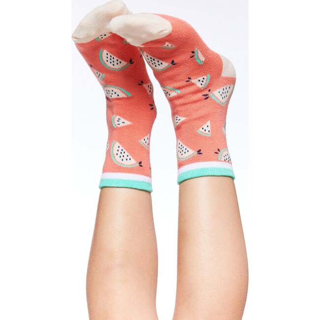 Jacquard Socks, Coral Orange Fruits Print - Socks - 2