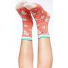 Jacquard Socks, Coral Orange Fruits Print - Socks - 2 - thumbnail