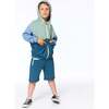 Hooded French Terry Cardigan, Greyish-Green, Teal And Blue - Sweatshirts - 3