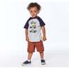 Hooded Raglan T-Shirt, Oatmeal Mix And Dark Grey - T-Shirts - 3