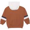 Hooded French Terry Cardigan, Caramel - Sweatshirts - 4