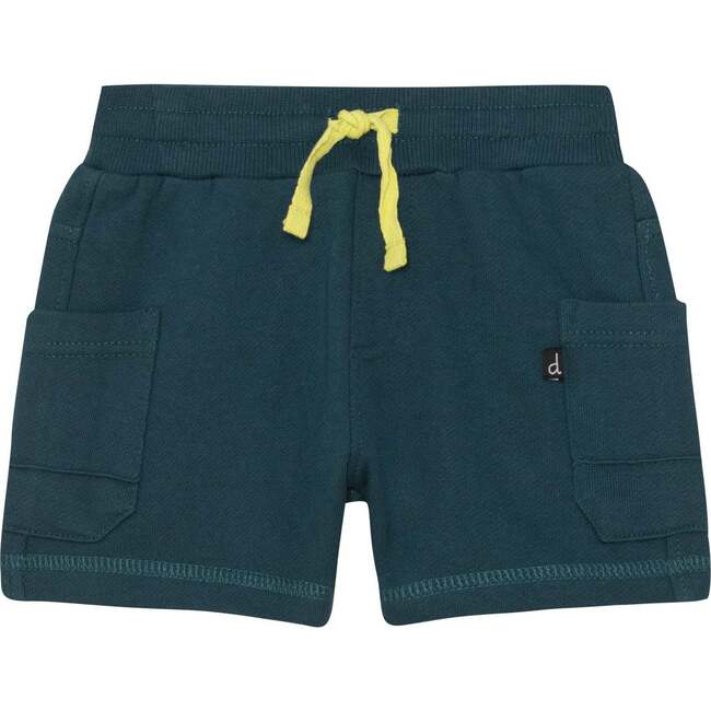 French Terry Shorts, Dark Teal With Pockets - Shorts - 1