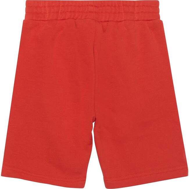 French Terry Zipper Pocket Shorts, Red - Deux par Deux Shorts | Maisonette