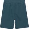 French Terry Zipper Pocket Shorts, Dark Teal - Shorts - 4