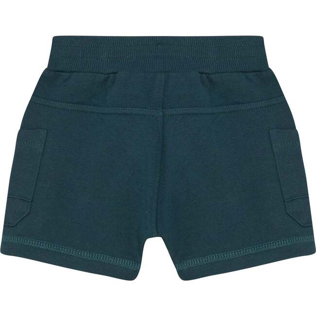 French Terry Shorts, Dark Teal With Pockets - Shorts - 4