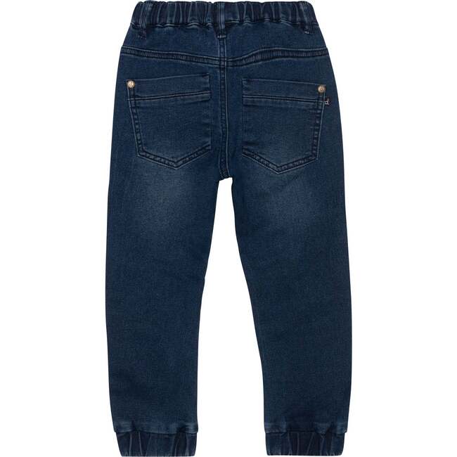 French Terry Jogger Jean, Dark Blue Denim - Jeans - 3