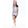 Athletic Dress, Multicolor With Printed Flowers And Black - Dresses - 3
