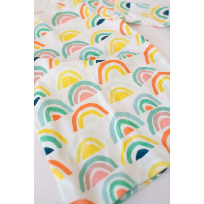 Hand Illustrated Print Ribbed Pajamas, Sunny Rainbow - Pajamas - 2