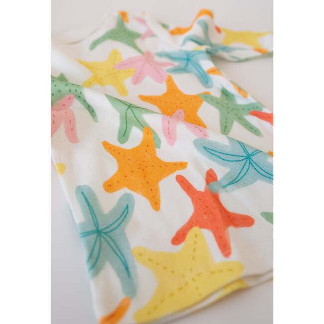 Hand Illustrated Print Ribbed Pajamas, Sea Stars - Pajamas - 2