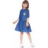3/4 Sleeve Dress With Pocket, Blue Chambray - Dresses - 3