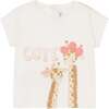 Cute Giraffe Graphic T-Shirt, White - T-Shirts - 1 - thumbnail