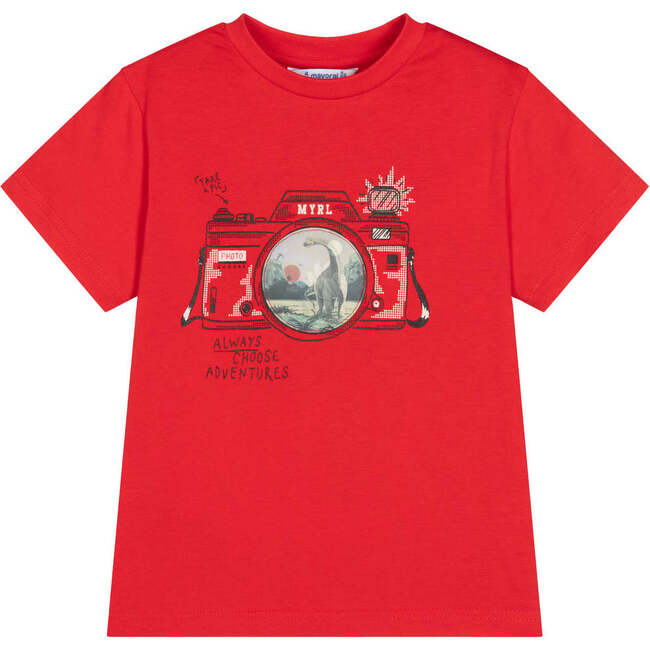 Camera Graphic T-Shirt, Red - T-Shirts - 1