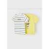 2pc Animal Graphic T-Shirt Set, Yellow - T-Shirts - 2