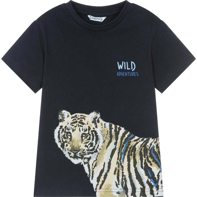 Wild Tiger Graphic T-Shirt, Navy