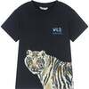 Wild Tiger Graphic T-Shirt, Navy - T-Shirts - 1 - thumbnail