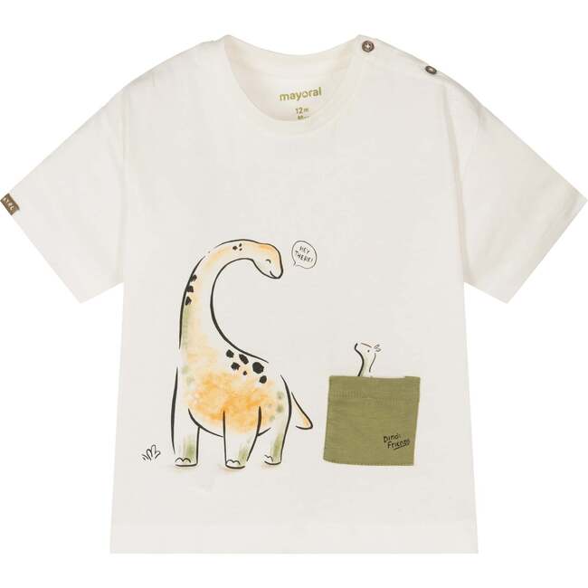 Dino Graphic T-Shirt, Ivory - T-Shirts - 1