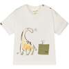 Dino Graphic T-Shirt, Ivory - T-Shirts - 1 - thumbnail