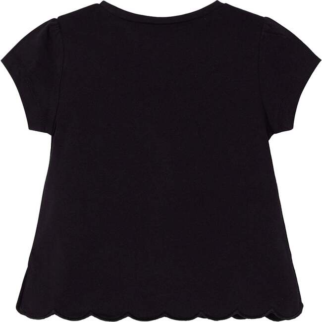 Daisy Embroidered T-Shirt, Black - T-Shirts - 3