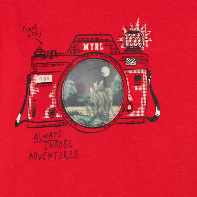 Camera Graphic T-Shirt, Red - T-Shirts - 2