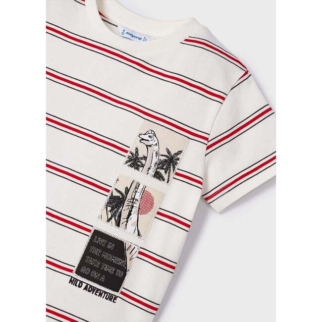 Striped Wild Adventure Graphic T-Shirt, Red - T-Shirts - 4