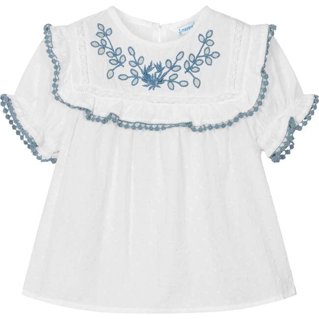 Plumeti Embroidered Blouse, White