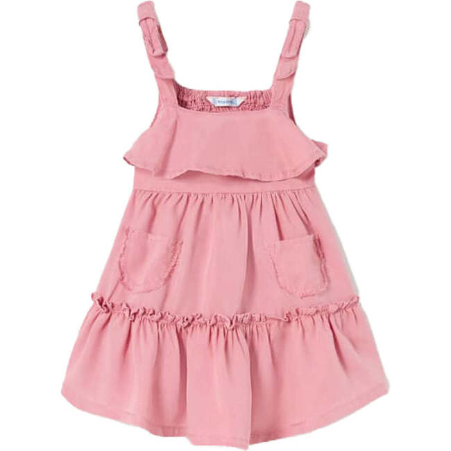 Ruffle Overlay Dress, Pink - Dresses - 1