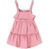 Ruffle Overlay Dress, Pink - Dresses - 1 - thumbnail