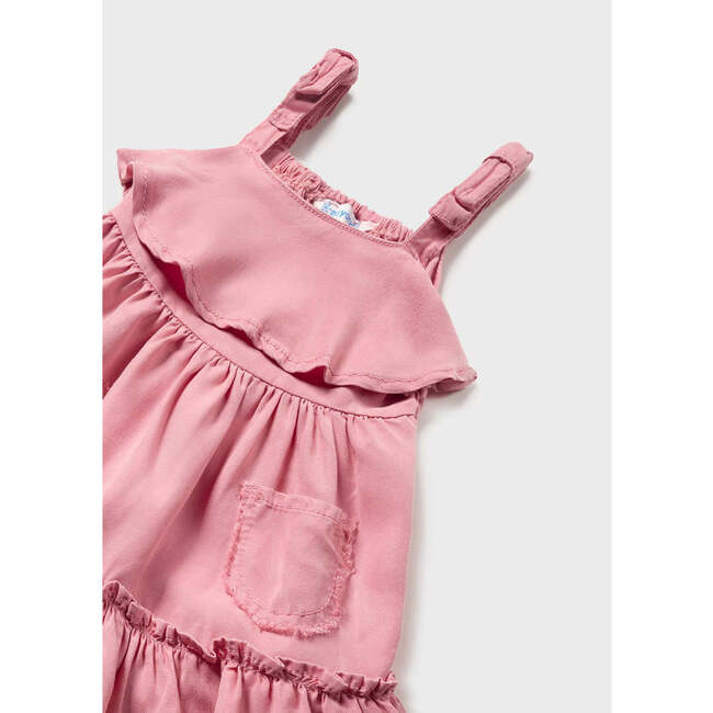 Ruffle Overlay Dress, Pink - Dresses - 2