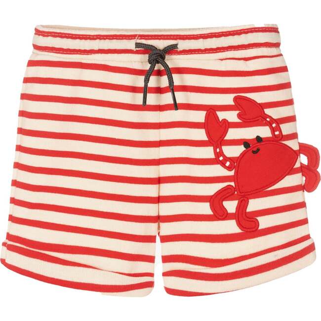 Striped Crab Knit Shorts, Red
