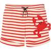 Striped Crab Knit Shorts, Red - Shorts - 1 - thumbnail