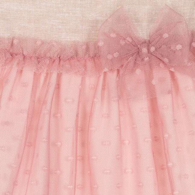 Voile Overlay Tulle Dress, Pink - Dresses - 2