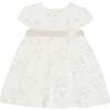Heart Floral Belt Dress, White - Dresses - 1 - thumbnail