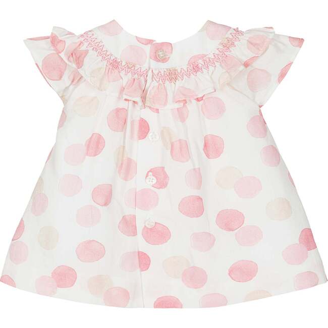 Polka Dot Ruffle Dress, White - Dresses - 2