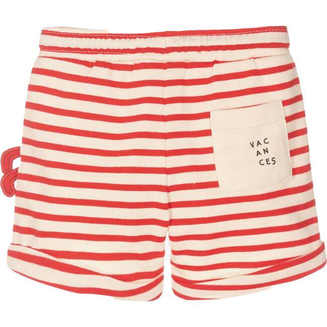 Striped Crab Knit Shorts, Red - Shorts - 2