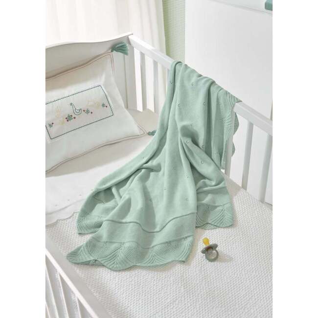 Mist Ruffled Shawl, Green - Blankets - 2