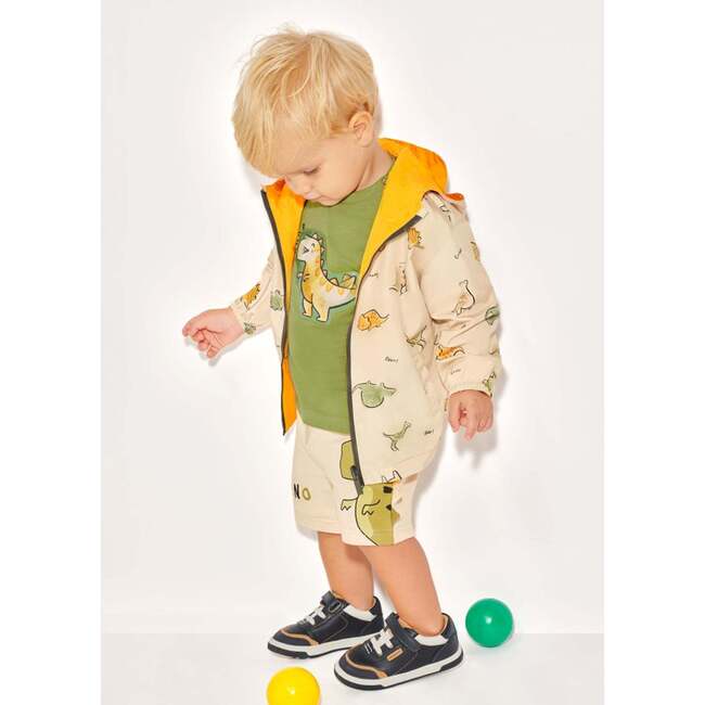 Ocean Graphic Reversible Windbreaker, Beige - Jackets - 3