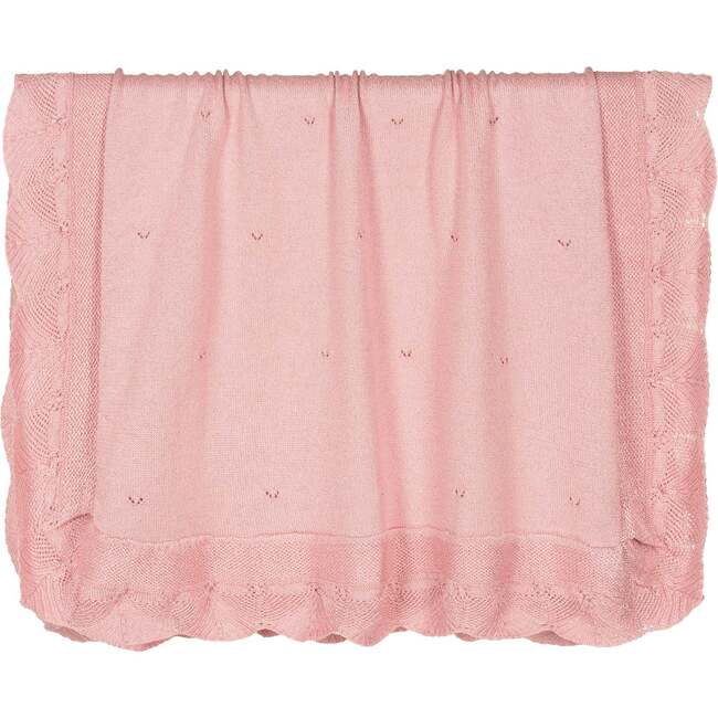 Rosette Ruffled Shawl, Pink - Blankets - 3