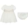 Poplin Tulle Dress, White - Dresses - 4 - thumbnail