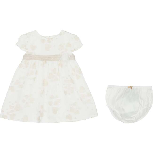 Heart Floral Belt Dress, White - Dresses - 3