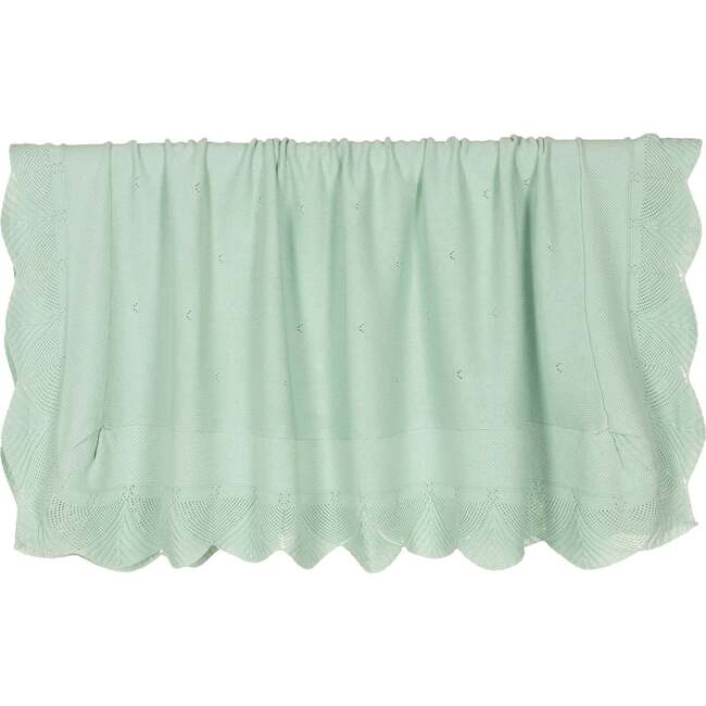 Mist Ruffled Shawl, Green - Blankets - 3