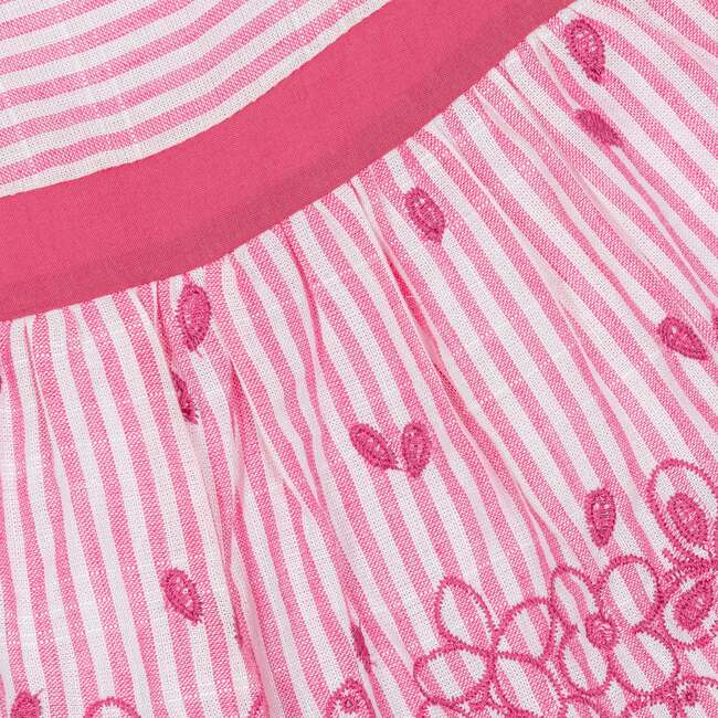 Tulip Rose Embroidered Dress, Pink - Dresses - 3