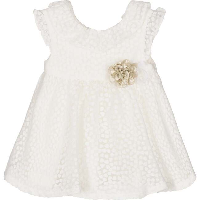 Devore Floral Dress, White - Dresses - 1