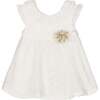 Devore Floral Dress, White - Dresses - 1 - thumbnail