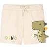 Dino Graphic Shorts, Beige - Shorts - 1 - thumbnail