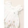 Floral Ruffle Embroidered Dress, White - Dresses - 3 - thumbnail